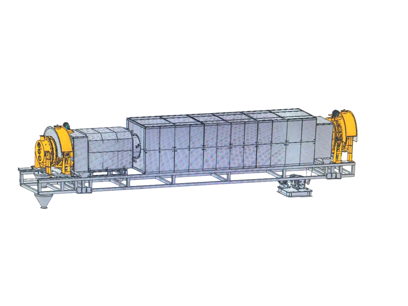 Electromagnetic kiln whole-machine layout model
